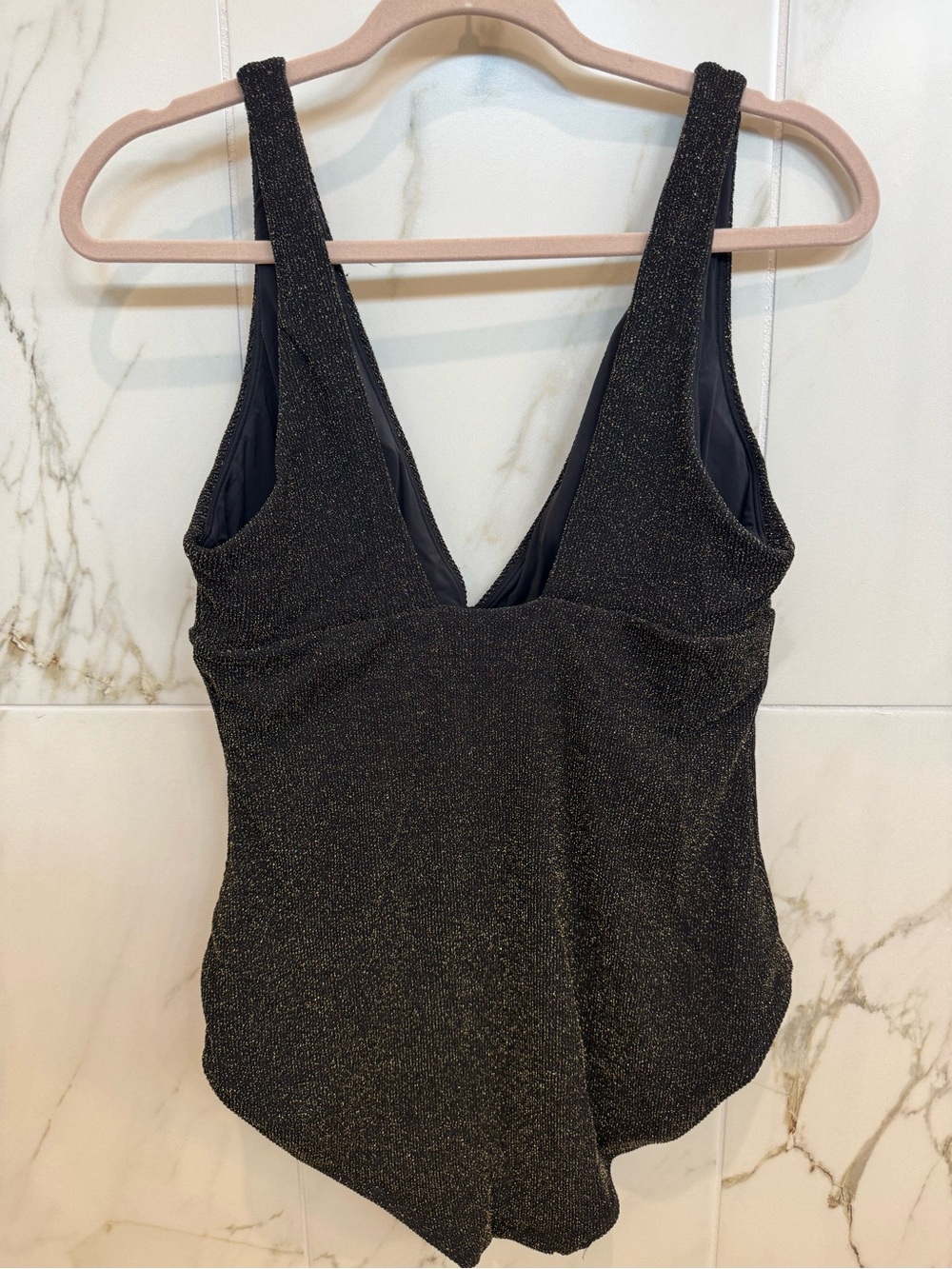 Andie Sparkle Black V-Neck Women’s One Piece Swimsuit